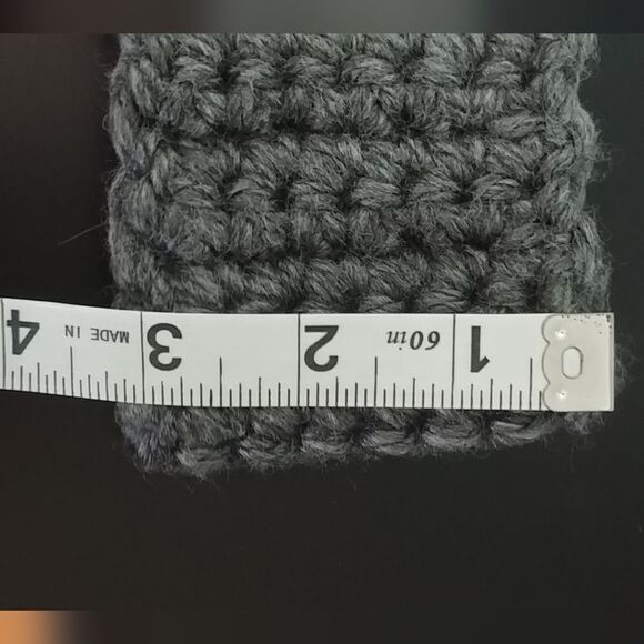 Just in! Handmade Crocheted Contoured Unisex Headband/Earwarmer Dark Grey - Picture 7 of 8